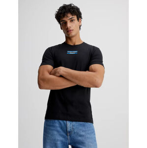 Calvin Klein pánské černé tričko TRANSPARENT STRIPE LOGO - XL (BEH)
